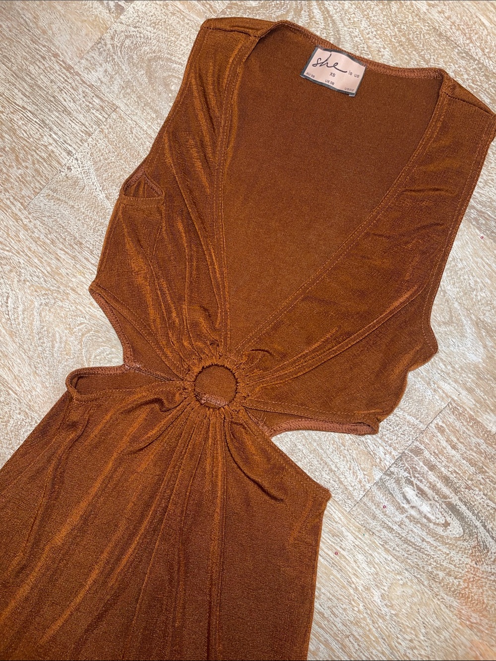 SHE IS US Knoxlee dress cut out brown size 2